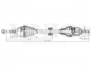Привод в сборе передний правый CVJ-10030 UNIO