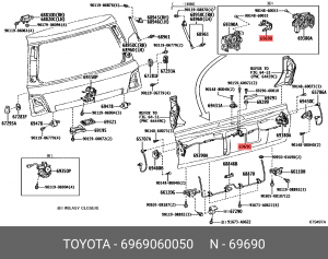 Тросик замка двери 69690-60050 69690-60050 TOYOTA