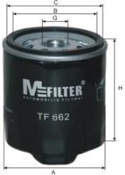 фильтр масляный!\ VW Golf/Polo, Seat Ibiza/Toledo 1.4-1.6 99>, Audi A2 1.4 00> TF662 MFILTER AUTOMOTIVE FILTERS