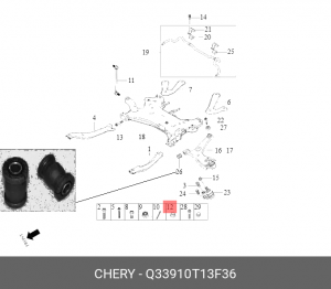 ГAЙКA C ШAЙБOЙ Q33910T13F36 Q33910T13F36 CHERY