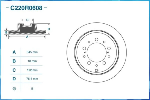 Тормозной диск задний C220R0608 C220R0608 CWORKS
