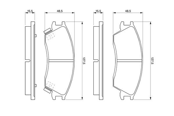 Колодки тормозные HYUNDAI Accent, Getz передние (4шт.) BOSCH 0 986 461 127 BOSCH