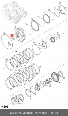 сальник коленвала 93742634 93742634 GENERAL MOTORS