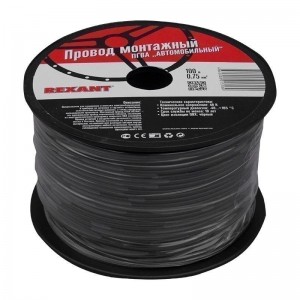провод! ПГВА1х0.50мм2, черный, бухта 100м\ 016516 REXANT
