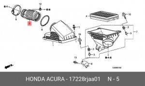 ПАТРУБОК ВПУСКНОЙ 17228RJAA01 17228RJAA01 HONDA