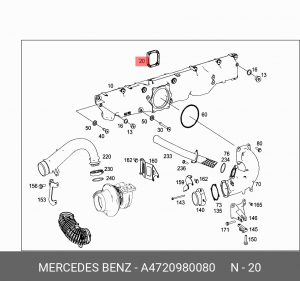 прокладка коллектора!\ MB Actros/Antos/Arocs OM471LA A 472 098 00 80 MERCEDES BENZ