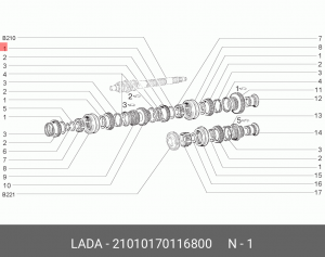 Кольцо ВАЗ-2101-2107 стопорное КПП АвтоВАЗ 21010-1701168-00 LADA VAZ