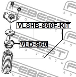 Комплект пылезащитный передний VOLVO S60/S80 VLSHB-S60F-KIT VLSHB-S60F-KIT FEBEST