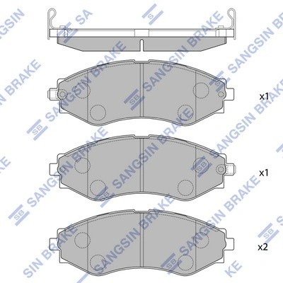 Колодки тормозные DAEWOO Nexia,Nubira CHEVROLET Lacetti (03-) передние (4шт.) SA SP1103 SANGSIN