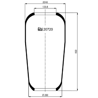 пневмоподушка !720N кон 460-240-131/131 \Omn BPW/Volvo/MB/MAN 20720 FEBI BILSTEIN