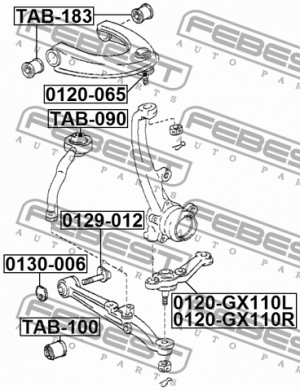 болт с эксцентриком!\ Lexus IS200/300 GXE10 99-05 0129-012 FEBEST