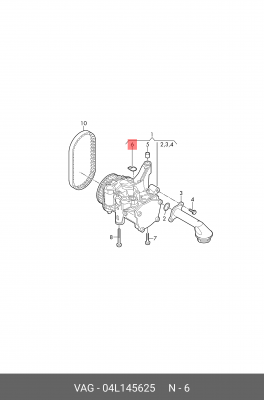 прокладка насоса маслянного! резина\ Audi A4 (8K2/8K5) 04L 145 625 VAG
