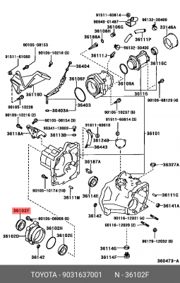 сальник привода КПП! 37x54x12.5\ Toyota Caldina/Harrier/Highlander/RAV4, Lexus R 90316-37001 TOYOTA