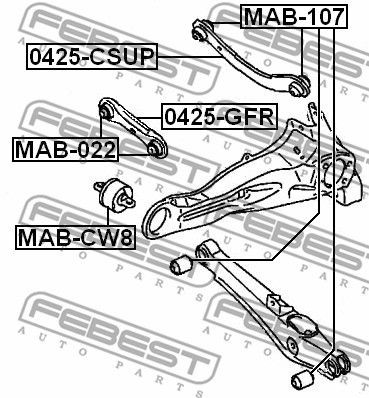 Тяга задн поперечн нижняя MITSUBISHI ASX GA# 2010- 0425-GFR 0425-GFR FEBEST