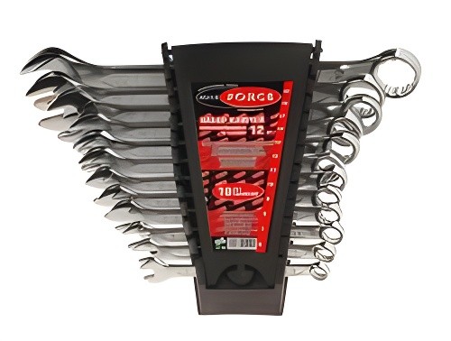 Набор ключей рожковых 6-32мм 12 предметов на полотне ROCKFORCE RF-5122MP ROCK FORCE