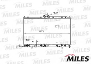 Радиатор (механическая сборка) MITSUBISHI LANCER 1.3-2.0 03-) (NISSENS 62894) AC ACRM018 MILES