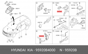 Датчик подушки безопасности HYUNDAI TUCSON 16-/KIA SPORTAGE 16- 95920B4000 MOBIS