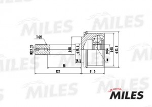 ШРУС наружный KIA SPORTAGE 2.0 94- (GSP 827002) GA20193 GA20193 MILES
