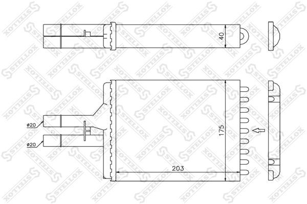радиатор печки! без AC\ Opel Vectra B All 95> 10-35076-SX STELLOX