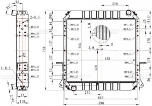 радиатор охлаждения! Al, 628х566х56мм, ан.4370-1301010 \ МАЗ-4370 с дв.ММЗ Д-245 LRC12370 LUZAR