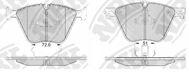 Колодки тормозные BMW 5 (12-) передние (4шт.) NIBK PN0494 NIBK