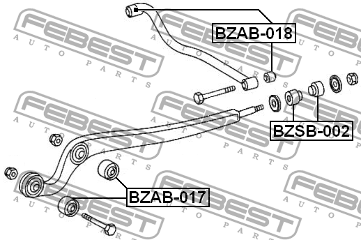 Втулка передн рычага MERCEDES G W461/W463 BZSB-002 BZSB-002 FEBEST