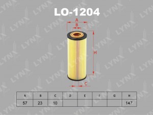 Фильтр масляный MERCEDES C (W202,W203),E (210,W211),ML (W163),G (11-) LYNX LO-1204 LYNXAUTO