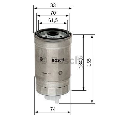 Фильтр топливный УАЗ тонкой отчистки ЗМЗ-514 (гайка) BOSCH 1 457 434 106 BOSCH