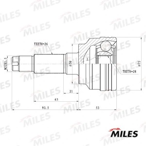 ШРУС наружный MAZDA 323 1.3/1.5 98- (GSP 834020) GA20212 GA20212 MILES