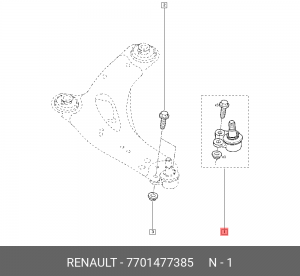 опора шаровая!\ Renault Trafic II 01> 7701477385 RENAULT