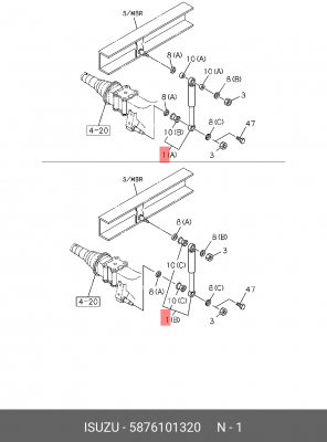 Амортизатор подвески 8980801291 5876101320 5-87610-132-0 ISUZU