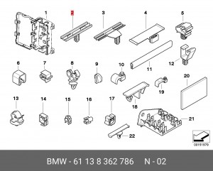 Держатель BMW 3 (E90,E91) проводов ОЕ 61 13 8 362 786 BMW