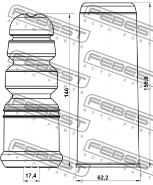 Пыльник заднего амортизатора с отбойником комплект AUDI A4 QUATTRO 2010-2016 ADS ADSHB-8K5R-KIT FEBEST