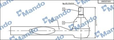 Наконечник рулевой тяги KIA Mohave (09-) правый MANDO DSA020529 MANDO