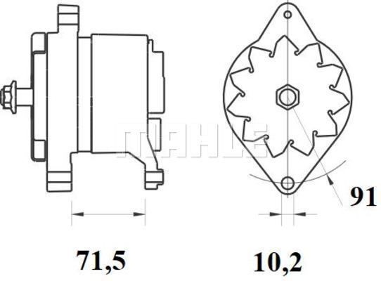 генератор! 28V 80A v\ Scania 3/4ser,Iveco MG 821 MAHLE KNECHT