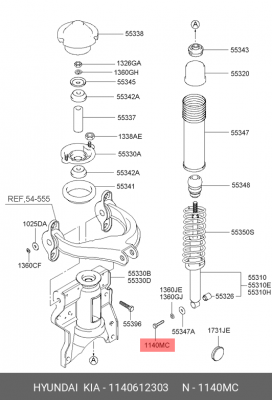 Болт HYUNDAI/KIA OE 1140612303 HYUNDAI KIA