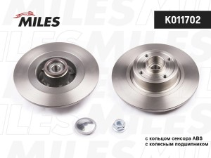 Диск тормозной задний с подшипником RENAULT MEGANE II/SCENIC II 03- (TRW DF4414B K011702 MILES