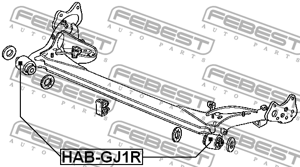 Сайлентблок задней балки HAB-GJ1R HAB-GJ1R FEBEST