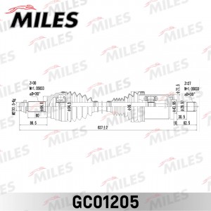 Привод в сборе левый BMW X5 E70 / X6 E71 - (GKN 305728) GC01205 GC01205 MILES