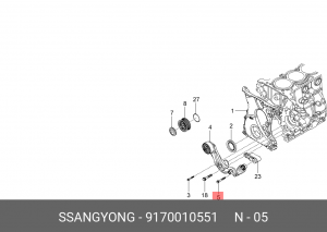 Болт SSANGYONG Actyon (12-) (G20D) кронштейна натяжителя OE 9170010551 SSANG YONG