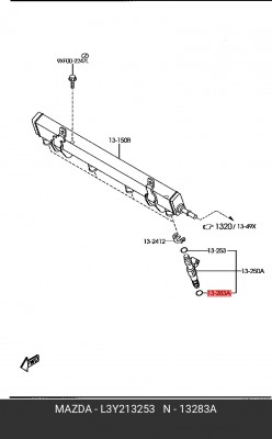 УПЛОТНИТЕЛЬНОЕ КОЛЬЦО  L3Y213253 L3Y2-13-253 MAZDA