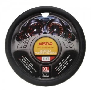 Оплетка руля (XL) 41-43см черная MISTAR MIS17STW38BKXL MISTAR