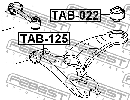 Сайлентблок рычага задний TOYOTA AVENSIS AT22 97-02 TAB-022 TAB-022 FEBEST