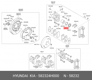 пыльник тормозной системы!\ Hyundai H-1 582324H000 HYUNDAI
