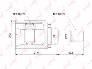 ШРУС внутренний CHEVROLET Aveo (03-08),Lacetti (03-13) комплект LYNX CI-3745 LYNXAUTO
