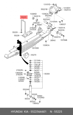Стремянка HYUNDAI HD120 рессоры задней (L=390мм) OE 552256A601 HYUNDAI KIA