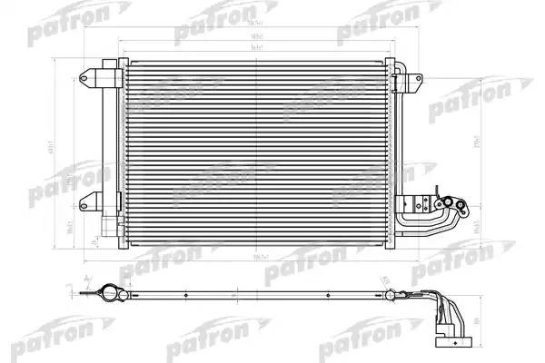 Радиатор кондиционера VW Golf,Caddy,Passat,Tiguan,Touran (03-) PATRON PRS1156 PATRON