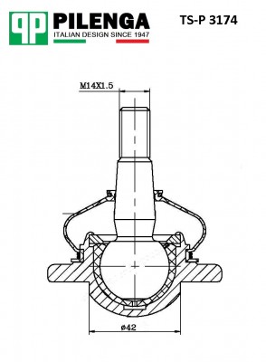 Опора шаровая верхняя ГАЗ 3110 TS-P3174 TSP3174 PILENGA