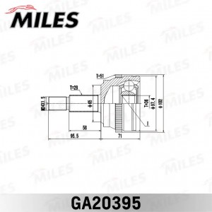 ШРУС наружный RENAULT MASTER 1.9D-2.8D 98- (с ABS) (GKN 303427) GA20395 GA20395 MILES