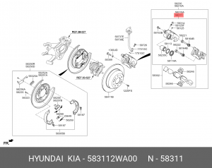 Суппорт HYUNDAI Santa Fe (12-) задний правый OE 583112WA00 HYUNDAI KIA